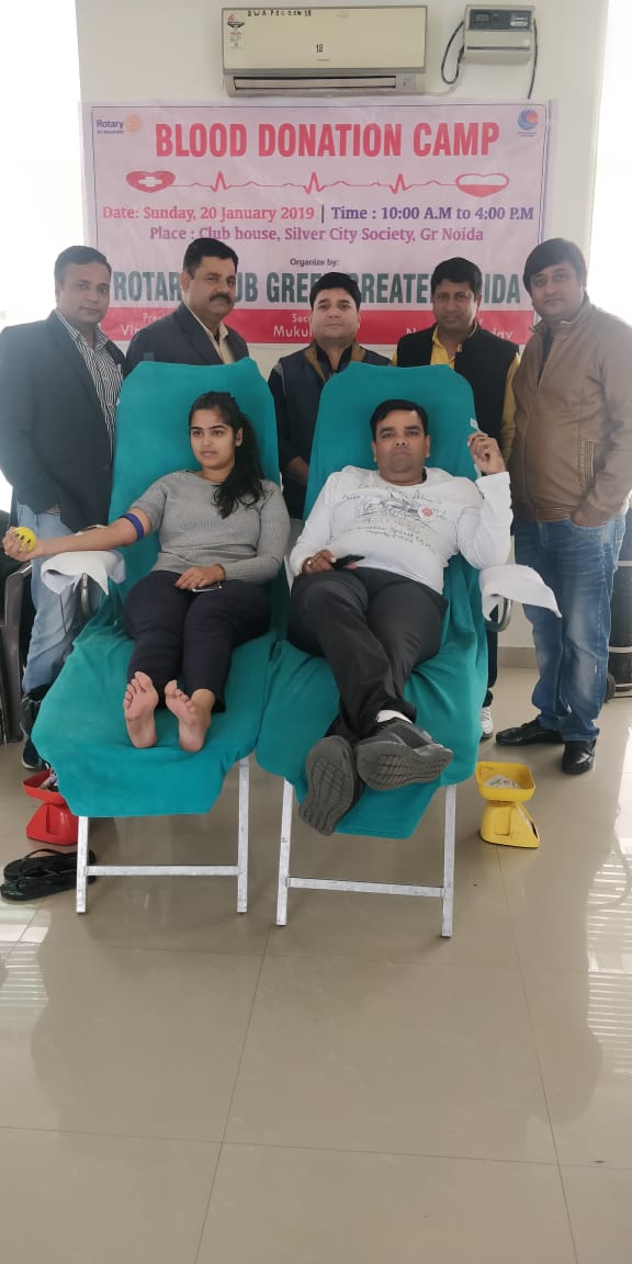 रोट्री क्लब ग्रेटर नोएडा ने किया रक्तदान शिविर का आयोजन