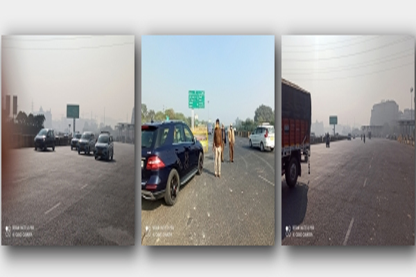 दिल्ली-जयपुर एक्सप्रेसवे पर भारत बंद में यातायात कम दिखा