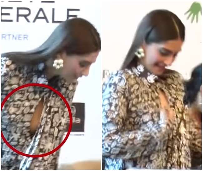 इवेंट के बीच खुल गए Sonam Kapoor की शर्ट के सारे बटन, गिरने से बाल-बाल बचीं एक्ट्रेस