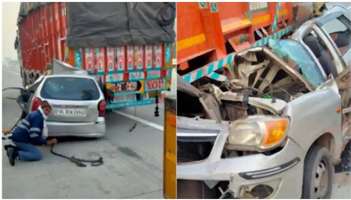 यमुना एक्सप्रेस-वे पर हुआ हादसा, पीछे से ट्रक में घुसी तेज रफ्तार कार; 2 घायल, 2 की मौत