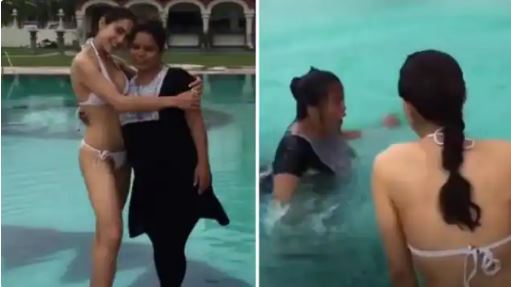 सारा अली खान ने स्पॉट गर्ल को स्विमिंग पूल में मारा धक्का, लोगों ने लगा दी क्लास