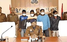 Prayagraj: वाहन चोर,चार बदमाश गिरफ्तार, मीडिया के सामने पेश किया; नकदी व असलहा बरामद