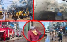 नेहरू कॉम्प्लेक्स में लगी भीषण आग, 50 दुकानें पूरी तरह जलकर राख, करोड़ों का नुकसान