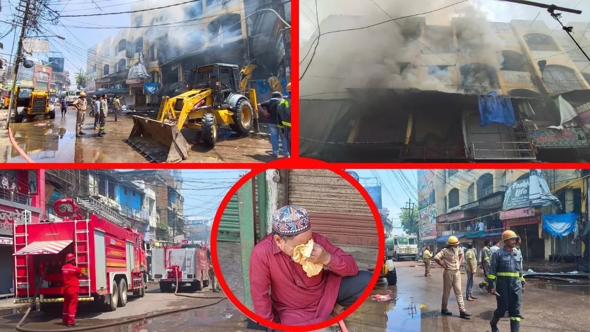 नेहरू कॉम्प्लेक्स में लगी भीषण आग, 50 दुकानें पूरी तरह जलकर राख, करोड़ों का नुकसान