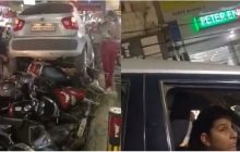 ये है असली हैवी ड्राइवर: कानपुर में नौसिखिया युवती की डेंजर ड्राइविंग, पार्किंग में खड़ी बाइकों पर चढ़ा दी कार, Video देखिये