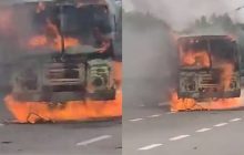 यमुना एक्सप्रेस-वे पर चलती बस में अचानक लगी आग, में मची चीख-पुकार