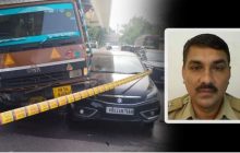 दिल्ली पुलिस के इंस्पेक्टर की गाड़ी पर चढ़ा ट्रक, मौके पर ही हुई मौत; ड्राइवर फरार