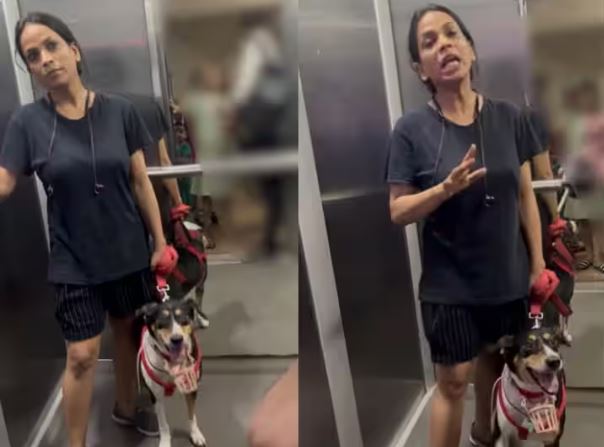 प्रेग्नेंट लेडी ने कुत्ते को मास्क पहनाने को बोला, तो भड़क गई महिला, कहा- मैं नहीं पहनाऊंगी- VIDEO