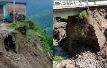 पौड़ी के रौली गांव में फटा बादल, पुल की दीवारें टूटी, कई मवेशी मरे