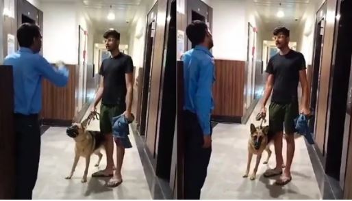 ग्रेटर नोएडा में डॉग बना विवाद: लिफ्ट में कुत्ता ले जाने पर हुई जमकर बहस, वीडियो सोशल मीडिया पर वायरल