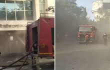 नोएडा के सेक्टर-24 स्थित ईएसआइसी अस्पताल में लगी भीषण आग