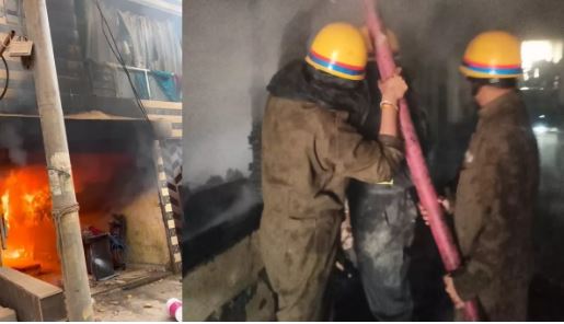 गाजियाबाद के फर्नीचर शॉप में लगी आग, लोगों के बीच अफरातफरी