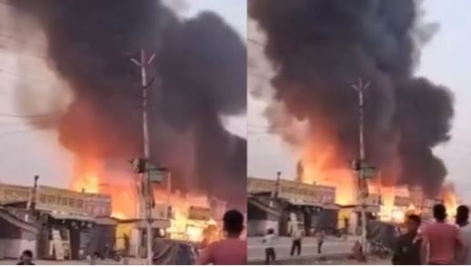 ग्रेटर नोएडा के ढाबों समेत 6 दुकानों में सुबह-सुबह भीषण आग, आसमान में छा गया काला धुआं