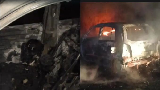 मुरादनगर से हरिद्वार जा रही कार में लगी भयानक आग, बच्चे सहित चार लोगों जिंदा जलकर मौत