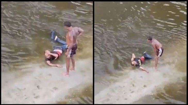 नदी में कूदी लड़की, लड़की को बचाने नदी में कूद पड़ा युवक, मछुआरे ने जड़े थप्पड़